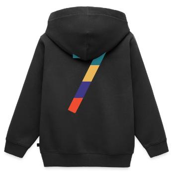 Le chiffre 7 - Sweat Premium à capuche zippé enfant bio - noir - Dos - AI Model Kid Male (0cm)