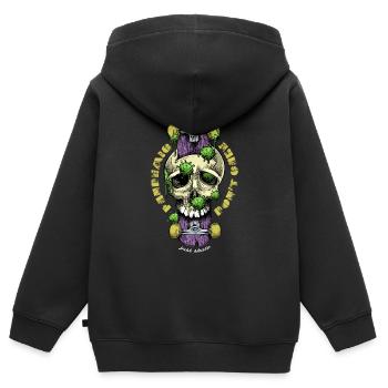 Planche à roulettes pandémique Covid - Sweat Premium à capuche zippé enfant bio - noir - Dos - AI Model Kid Male (0cm)