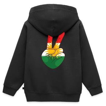 Kurdistan - Kinder Premium Organic Zip Hoodie - Schwarz - Hinten - AI Model Kid Male (0cm)