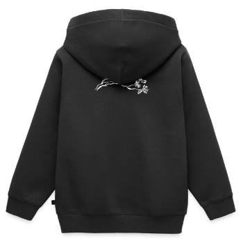 Kirschblüte - Kinder Premium Organic Zip Hoodie - Schwarz - Hinten - AI Model Kid Male (0cm)