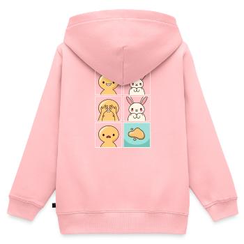 Conception de de lapin pour les propriétaires d’animaux de compagnie de lapin - Sweat Premium à capuche zippé enfant bio - rose - Dos - AI Model Kid Female (0cm)