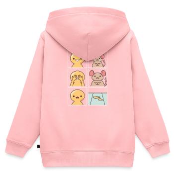 Rat Pee Design für Rattenhalter - Kinder Premium Organic Zip Hoodie - Rosa - Hinten - AI Model Kid Female (0cm)