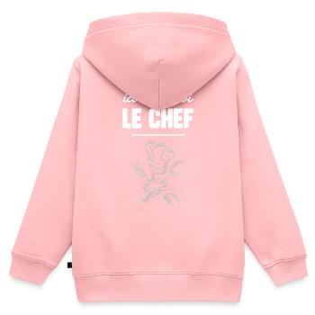 Chef de cuisine - Sweat Premium à capuche zippé enfant bio - rose - Dos - AI Model Kid Female (0cm)