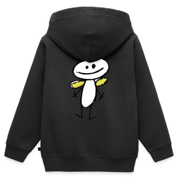 Guardian Angel - Kids Premium Organic Zip-up Hoodie - black - Back - AI Model Kid Male (0cm)