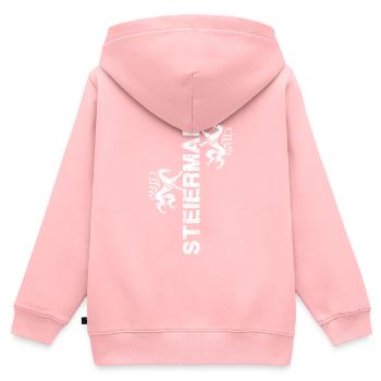 Steiermark - Kinder Premium Organic Zip Hoodie - Rosa - Hinten - AI Model Kid Female (0cm)