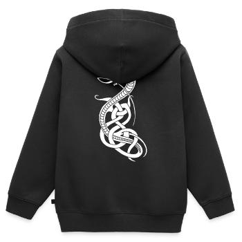 Infinite white snake - Kids Premium Organic Zip-up Hoodie - black - Back - AI Model Kid Male (0cm)