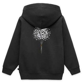 Blume Pusteblume - Kinder Premium Organic Zip Hoodie - Schwarz - Hinten - AI Model Kid Male (0cm)
