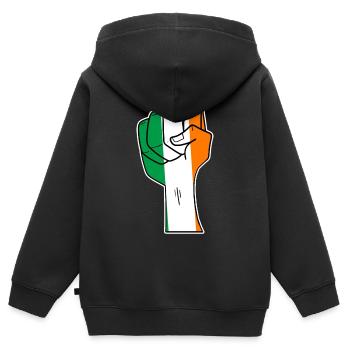 Irlande - Sweat Premium à capuche zippé enfant bio - noir - Dos - AI Model Kid Male (0cm)