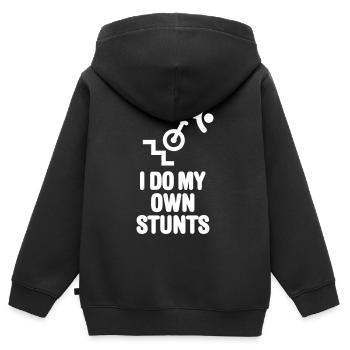 Unicycle Trial unicycle trials extreme unicycling - Kids Premium Organic Zip-up Hoodie - black - Back - AI Model Kid Male (0cm)