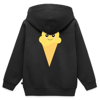 Glace Kawaii Glace Kawaii Vanille Kawaii - Sweat Premium à capuche zippé enfant bio - noir - Dos - AI Model Kid Male (0cm)