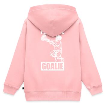 Lacrosse Torhüter - Kinder Premium Organic Zip Hoodie - Rosa - Hinten - AI Model Kid Female (0cm)