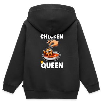 Lustiges gebratenes Huhn Frau Mädchen Geschenk - Kinder Premium Organic Zip Hoodie - Schwarz - Hinten - AI Model Kid Male (0cm)