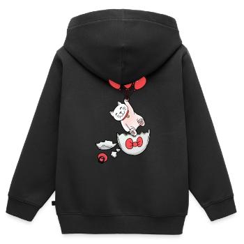 Katze Geburt Baby Luftballons Eierschale schlüpfen - Kinder Premium Organic Zip Hoodie - Schwarz - Hinten - AI Model Kid Male (0cm)