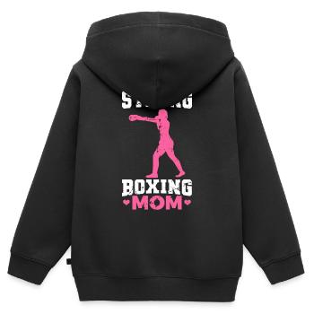 Boxer Mom - Kids Premium Organic Zip-up Hoodie - black - Back - AI Model Kid Male (0cm)