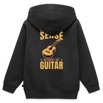Nichts macht ohne meine Gitarre Sinn - Kinder Premium Organic Zip Hoodie - Schwarz - Hinten - AI Model Kid Male (0cm)