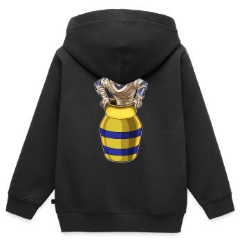 Mumie Halloween Vase - Kinder Premium Organic Zip Hoodie - Schwarz - Hinten - AI Model Kid Male (0cm)