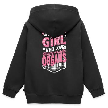 Pipe Organ Gift - Kids Premium Organic Zip-up Hoodie - black - Back - AI Model Kid Male (0cm)
