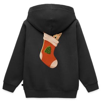 Süßes Kätzchen in Stiefel - Kinder Premium Organic Zip Hoodie - Schwarz - Hinten - AI Model Kid Male (0cm)