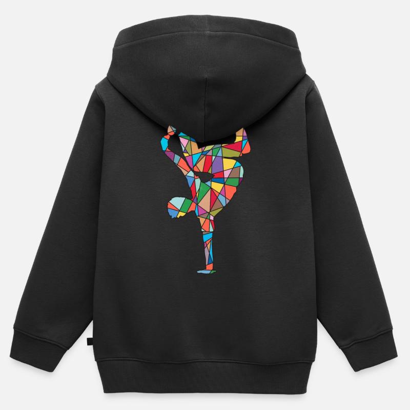 Breakdance Danse Breakdancer Breakdancer Garçons - Sweat Premium à capuche zippé enfant bio - noir