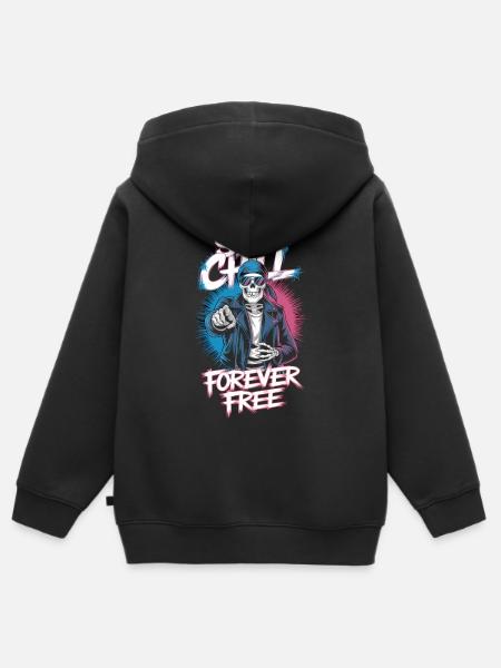 Bleib locker, sei frei - Kinder Premium Organic Zip Hoodie - Schwarz