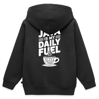 Java est mon carburant quotidien - Sweat Premium à capuche zippé enfant bio - noir - Dos - AI Model Kid Male (0cm)