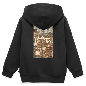 Die Laune des Stadtbildes von Amiens - Kinder Premium Organic Zip Hoodie - Schwarz - Hinten - AI Model Kid Male (0cm)