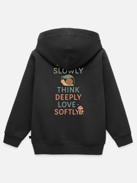 Introverti neurodivergent - Sweat Premium à capuche zippé enfant bio - noir