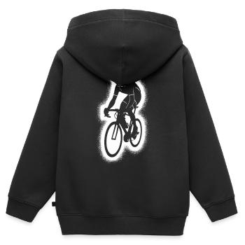 Cycliste de course cycliste sur route - Sweat Premium à capuche zippé enfant bio - noir - Dos - AI Model Kid Male (0cm)