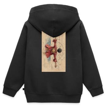 Dancing silhouette in a geometric circle - Kids Premium Organic Zip-up Hoodie - black - Back - AI Model Kid Male (0cm)