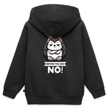Before You Ask Hedgehog Hedgehog Lover Hedgehog Stinger - Kids Premium Organic Zip-up Hoodie - black - Back - AI Model Kid Male (0cm)