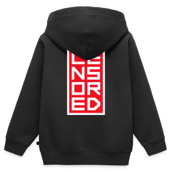 Censored Zensiert Lustig Statement Freiheit Logo - Kinder Premium Organic Zip Hoodie - Schwarz - Hinten - AI Model Kid Male (0cm)