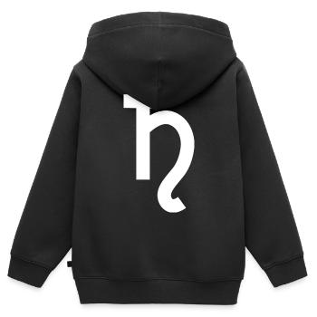 Saturn-Symbol - Kinder Premium Organic Zip Hoodie - Schwarz - Hinten - AI Model Kid Male (0cm)