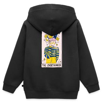 Le Penseur Excessif : Pensées Colorées - Sweat Premium à capuche zippé enfant bio - noir - Dos - AI Model Kid Male (0cm)