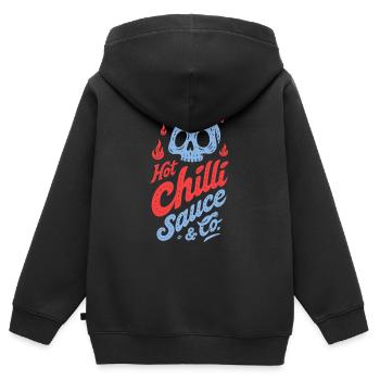 Design de la sauce piment Blue Skull - Sweat Premium à capuche zippé enfant bio - noir - Dos - AI Model Kid Male (0cm)