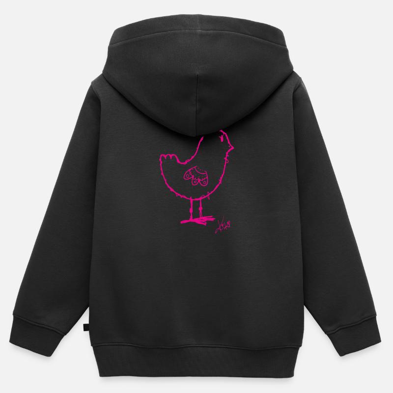 Kiki rosa - Felpa Premium con cappuccio con zip bambino bio - nero