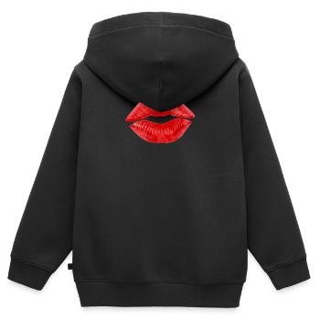 Kussmund Lippenstift Geschenk Paare - Kinder Premium Organic Zip Hoodie - Schwarz - Hinten - AI Model Kid Male (0cm)