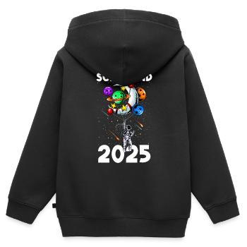 Schulkind 2025 - Astronaut Schüler Schulanfang Pla - Kinder Premium Organic Zip Hoodie - Schwarz - Hinten - AI Model Kid Male (0cm)
