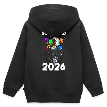 Schulkind 2026 - Astronaut Schüler Schulanfang Pla - Kinder Premium Organic Zip Hoodie - Schwarz - Hinten - AI Model Kid Male (0cm)