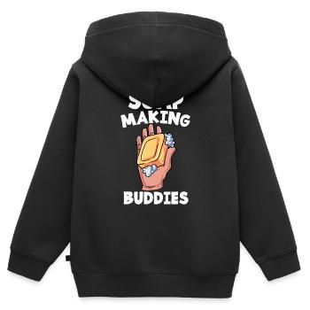Seife Soap Hygiene Waschen Seifenherstellung - Kinder Premium Organic Zip Hoodie - Schwarz - Hinten - AI Model Kid Male (0cm)