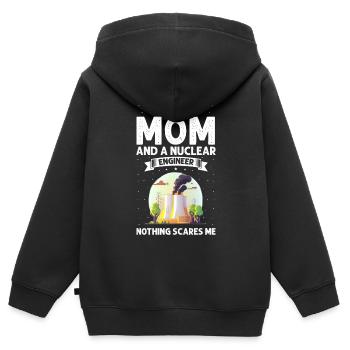 Kernenergie Spruch für Kernenergie - Kinder Premium Organic Zip Hoodie - Schwarz - Hinten - AI Model Kid Male (0cm)