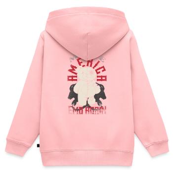 Emoticon Make America Emo Again Emocore Esthétique - Sweat Premium à capuche zippé enfant bio - rose - Dos - AI Model Kid Female (0cm)