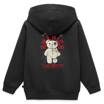 Emoticon Make America Emo Again Emocore Aesthetic - Kids Premium Organic Zip-up Hoodie - black - Back - AI Model Kid Male (0cm)