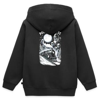 Haunted Polar Express - Kids Premium Organic Zip-up Hoodie - black - Back - AI Model Kid Male (0cm)