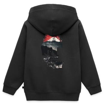 Grizzly Bär - Kinder Premium Organic Zip Hoodie - Schwarz - Hinten - AI Model Kid Male (0cm)