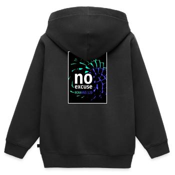 Fibonacci-Araukarie blau - Kinder Premium Organic Zip Hoodie - Schwarz - Hinten - AI Model Kid Male (0cm)