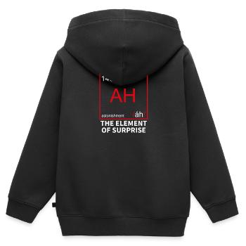 Élément chimique pour la surprise - Surprise - Sweat Premium à capuche zippé enfant bio - noir - Dos - AI Model Kid Male (0cm)