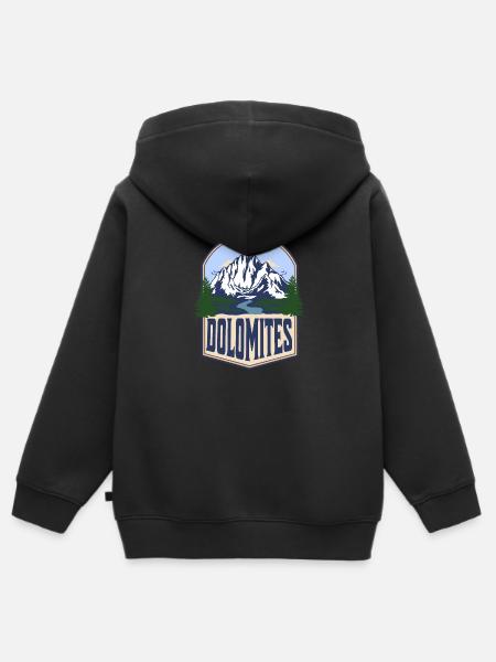 Dolomites Italy Vintage Mountain - Kids Premium Organic Zip-up Hoodie - black