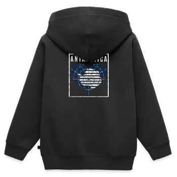Antarktis - Kinder Premium Organic Zip Hoodie - Schwarz - Hinten - AI Model Kid Male (0cm)