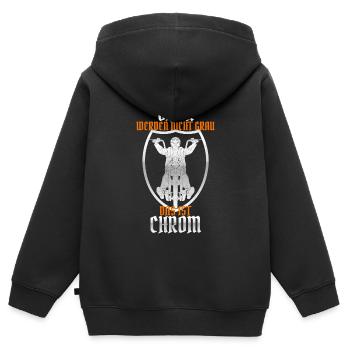 Biker Werden Nicht Grau Das Ist Chrom Motorrad - Kinder Premium Organic Zip Hoodie - Schwarz - Hinten - AI Model Kid Male (0cm)