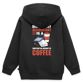 Buchhalter-Kaffeeliebhaber Buchhalter - Kinder Premium Organic Zip Hoodie - Schwarz - Hinten - AI Model Kid Male (0cm)